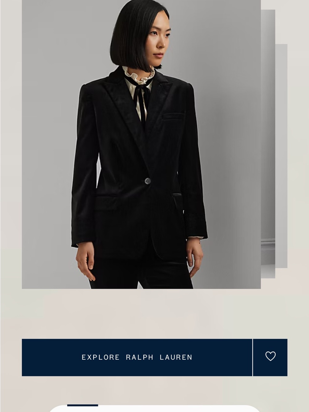 Ralph Lauren Black Velvet Tailored Blazer